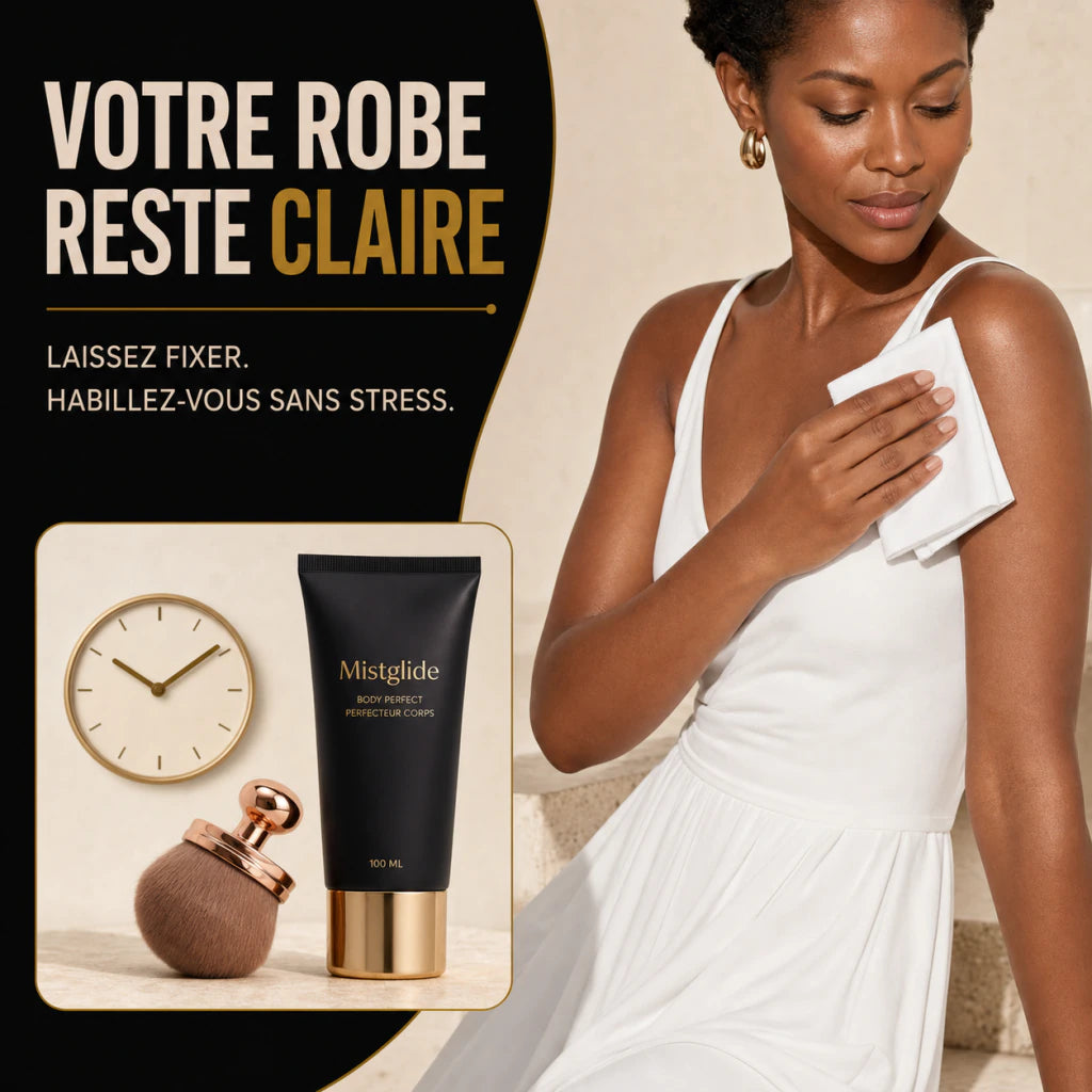 Body Perfect fixé avec un fini résistant au transfert sur les vêtements