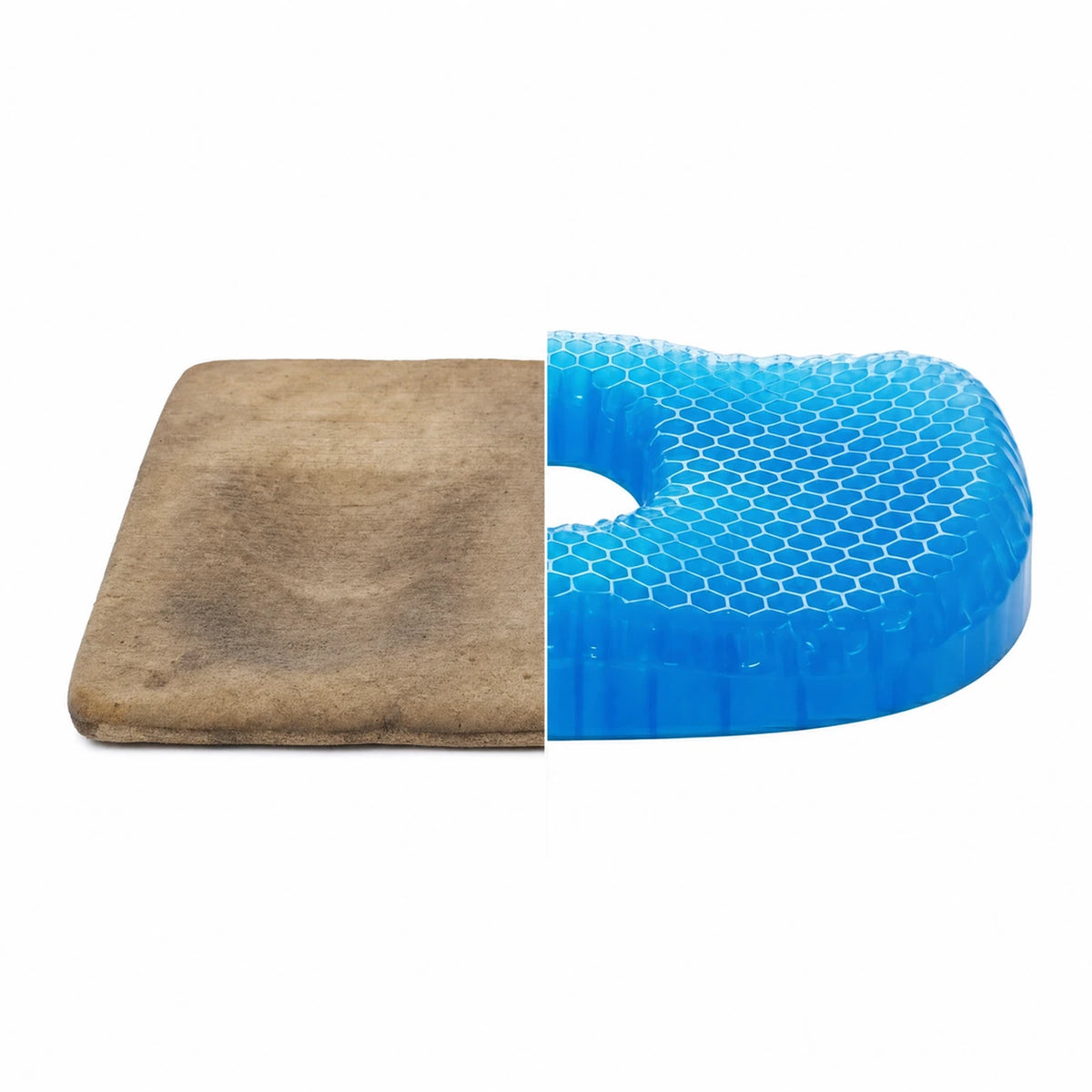 Comparaison entre coussin aplati et MediGel