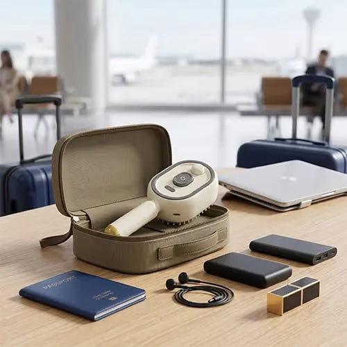 Mistglide Brush guardada para trabalho ou viagem