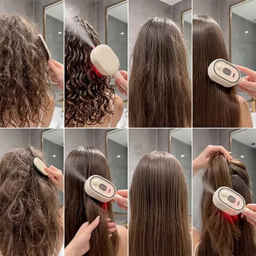 Mistglide Brush usada em diferentes zonas do cabelo