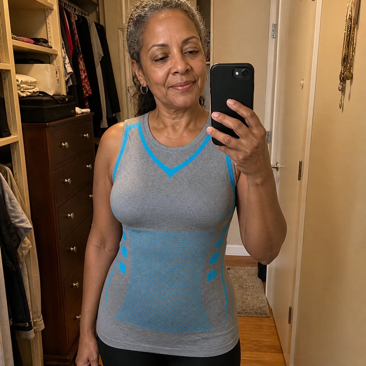 Mise en situation du débardeur SculptFit Femme gris