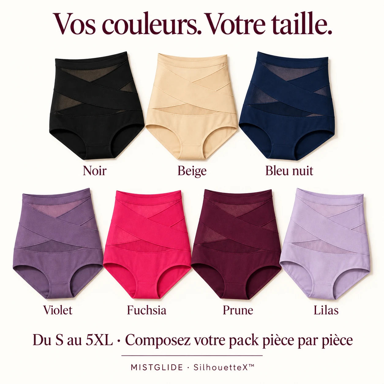 Sept couleurs du S au 5XL