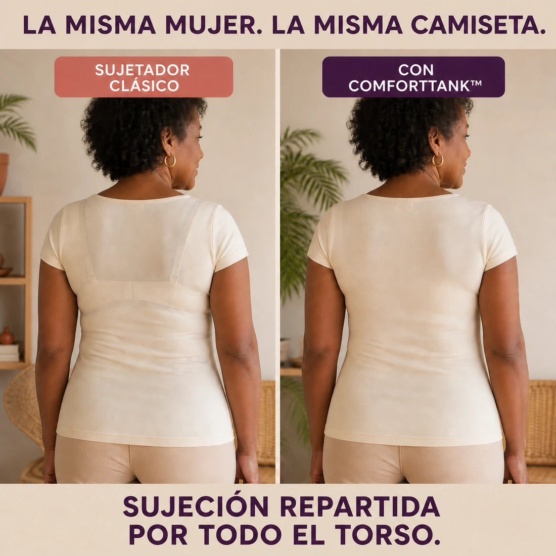 Comparación de la silueta con y sin ComfortTank