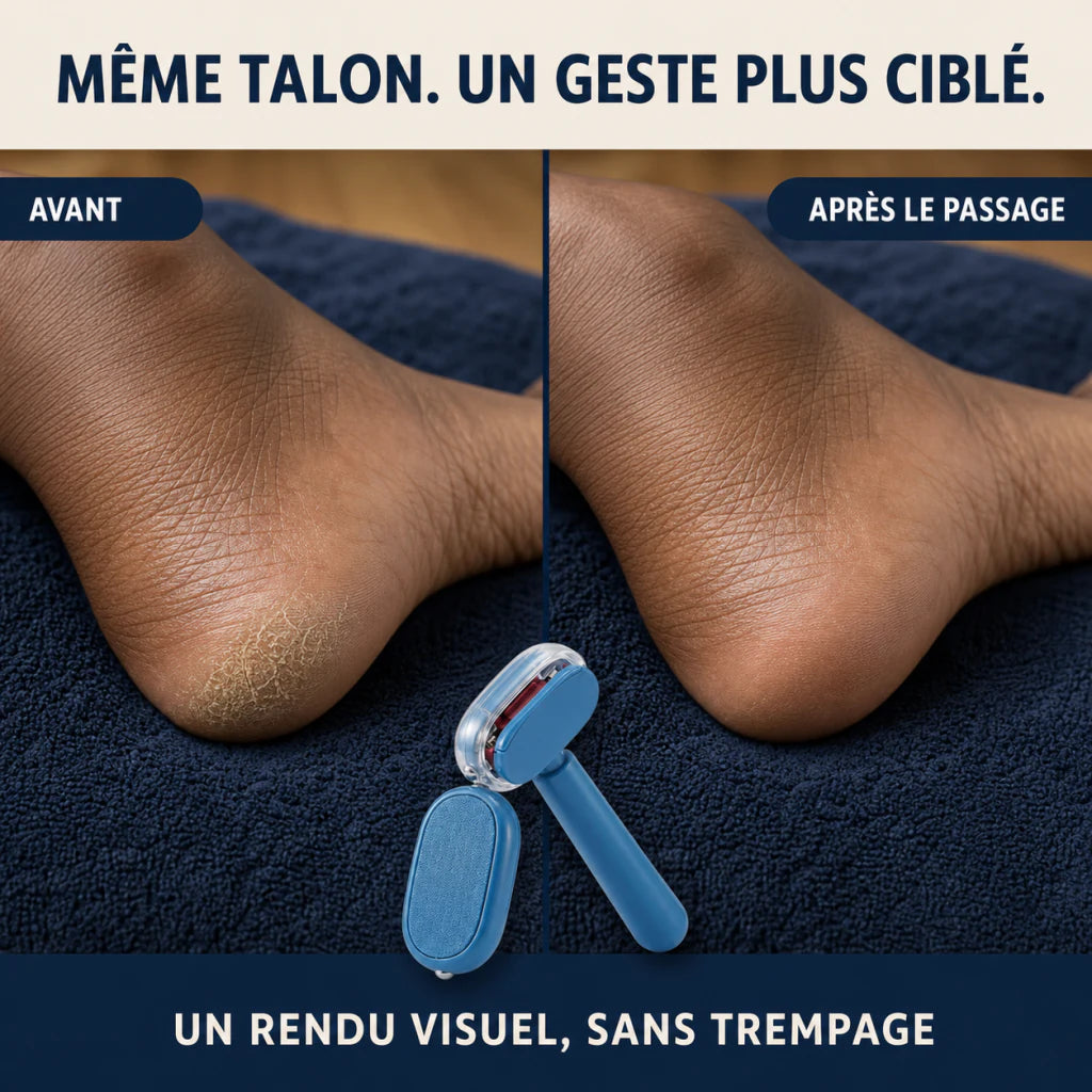 Comparaison du même talon avant et après un passage ciblé