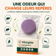 Diffusion odorante ciblant rats, souris, cafards, fourmis et araignées
