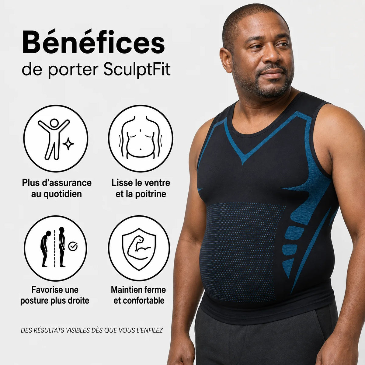 Bénéfices du débardeur gainant Mistglide SculptFit sur une morphologie ordinaire