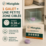 Couverture ciblée jusqu'à 0,28 mètre cube par galet répulsif