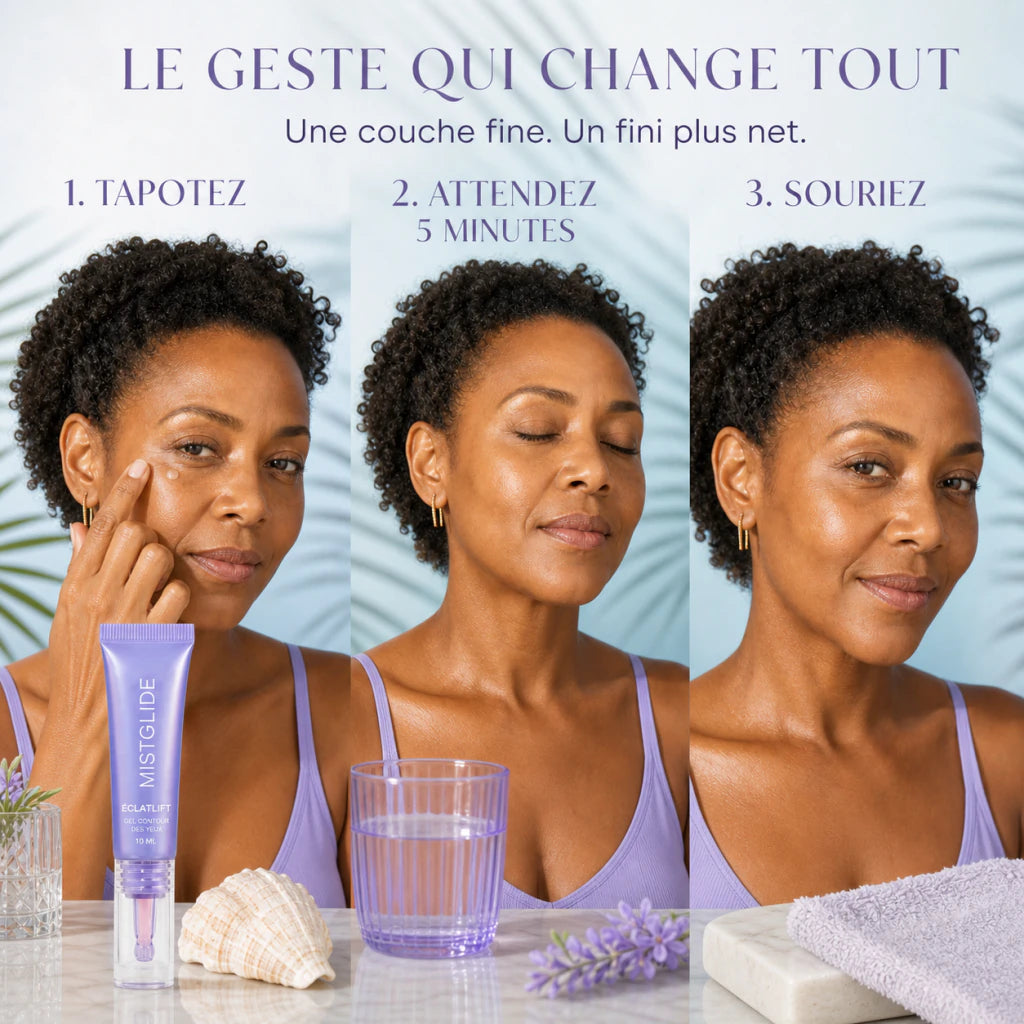 Application ÉclatLift en trois gestes sur le contour des yeux