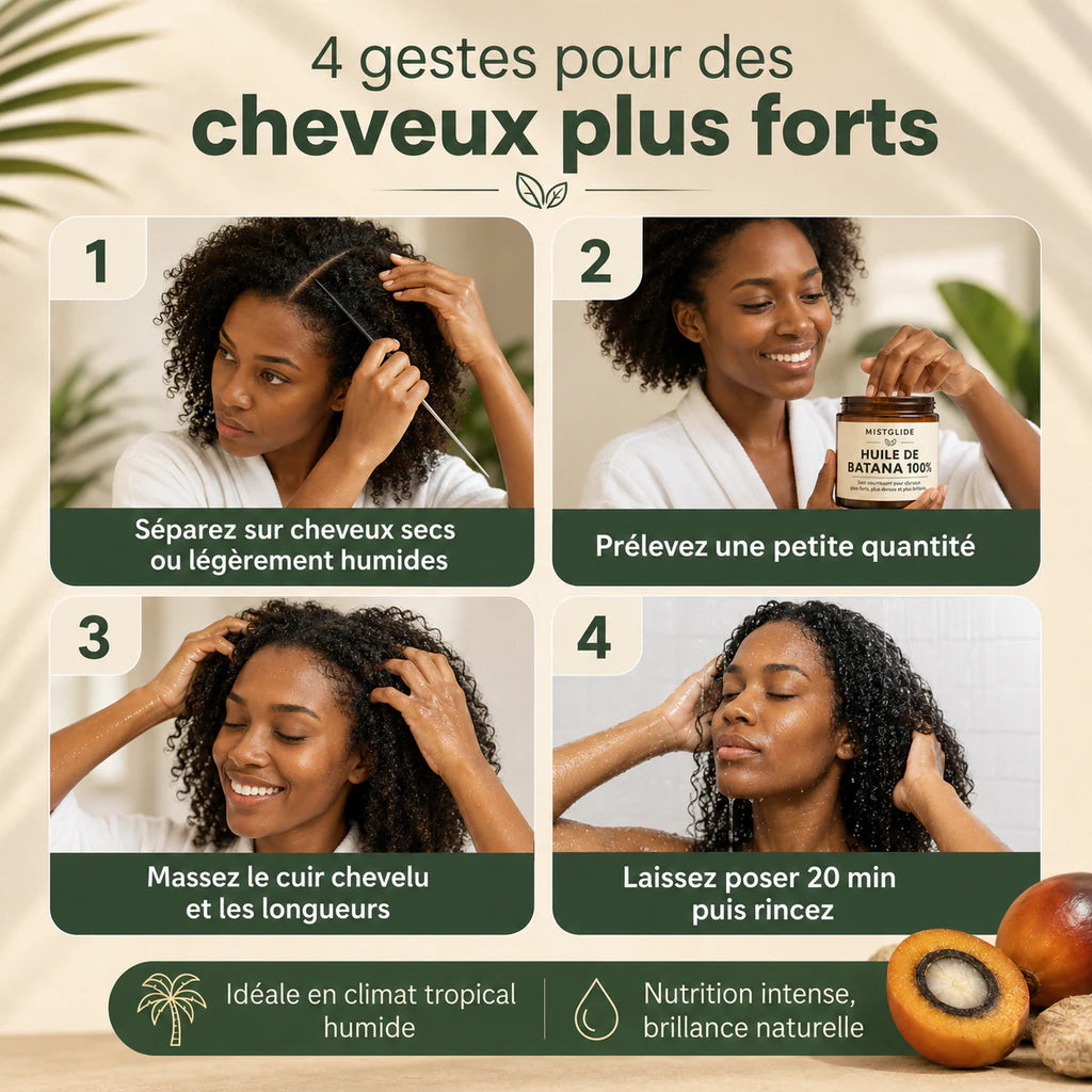 Huile de Batana 100 % pure | Bordures, casse et cuir chevelu