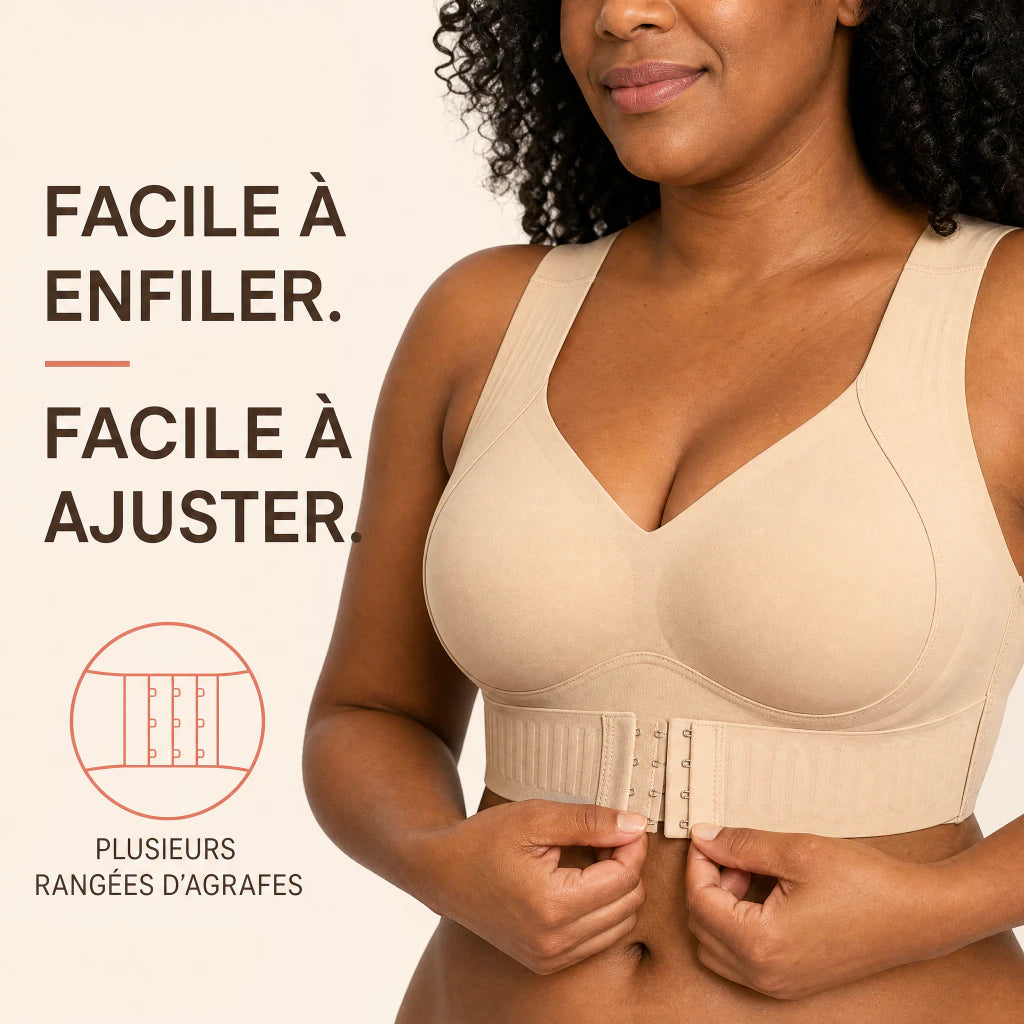 Fermeture devant réglable du soutien-gorge AlignBra