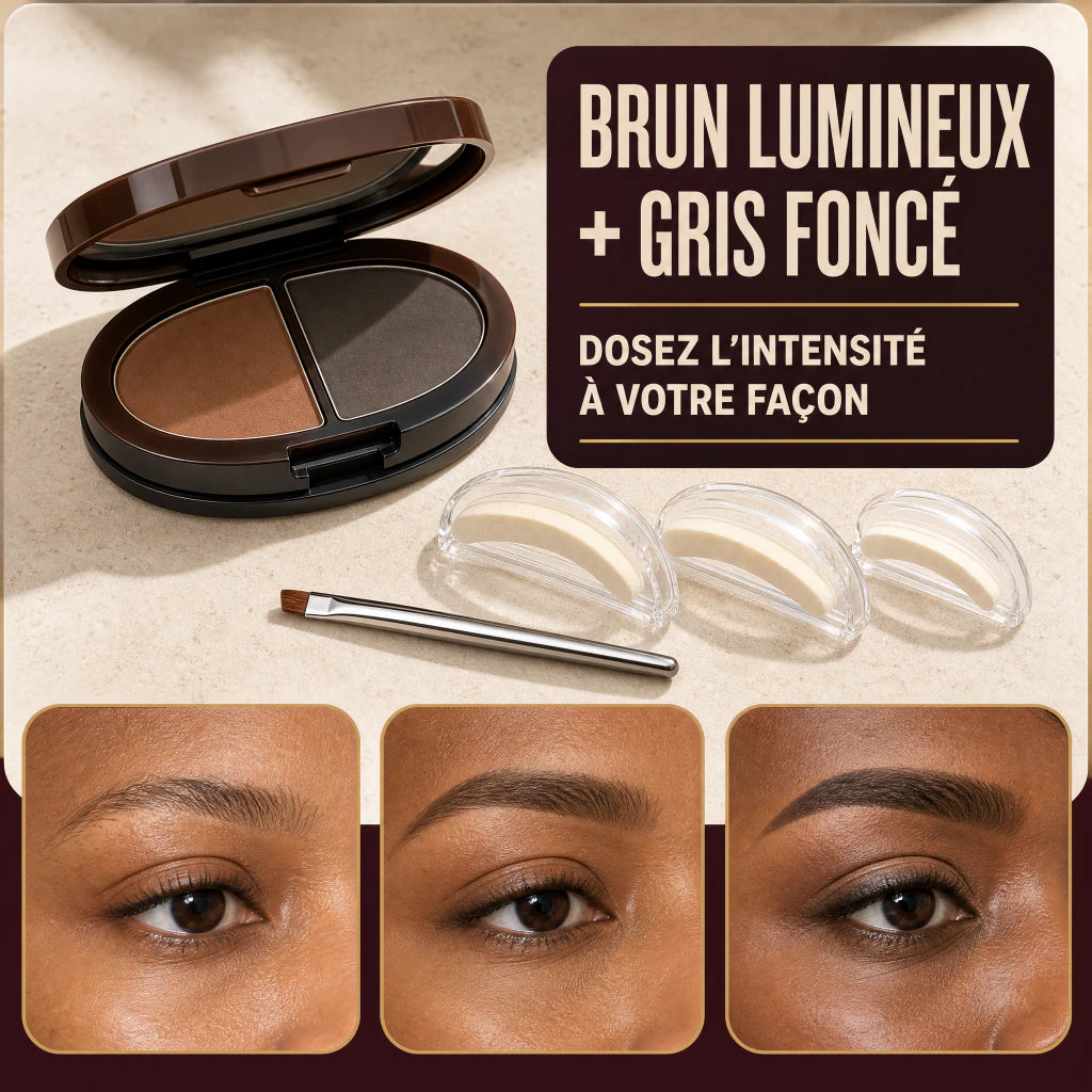 Poudre sourcils brun lumineux et gris foncé BrowMatch Duo