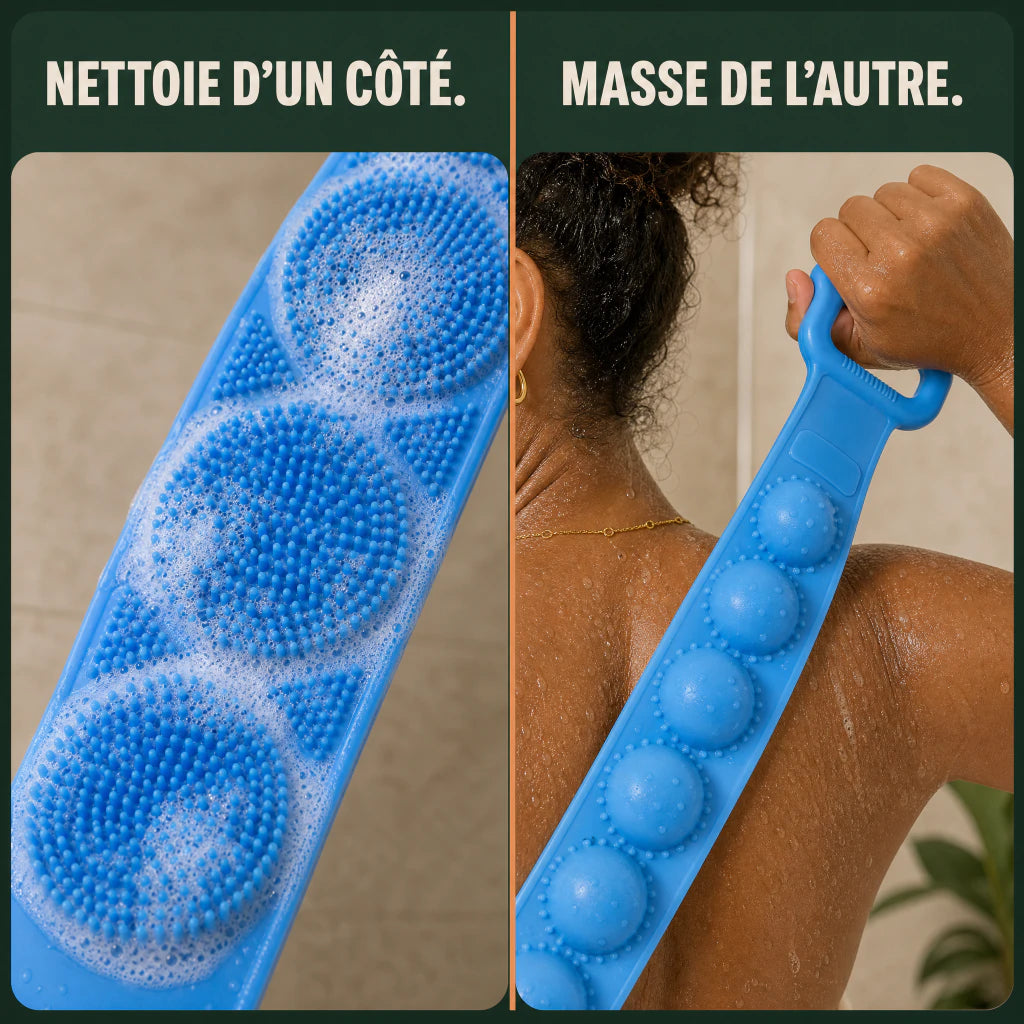 Deux faces silicone FlexiDos pour nettoyer et masser