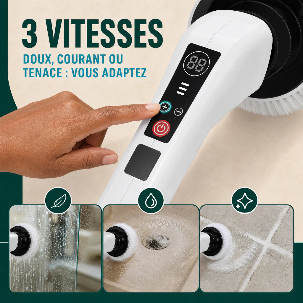Commande à trois vitesses de la brosse électrique FlexiScrub