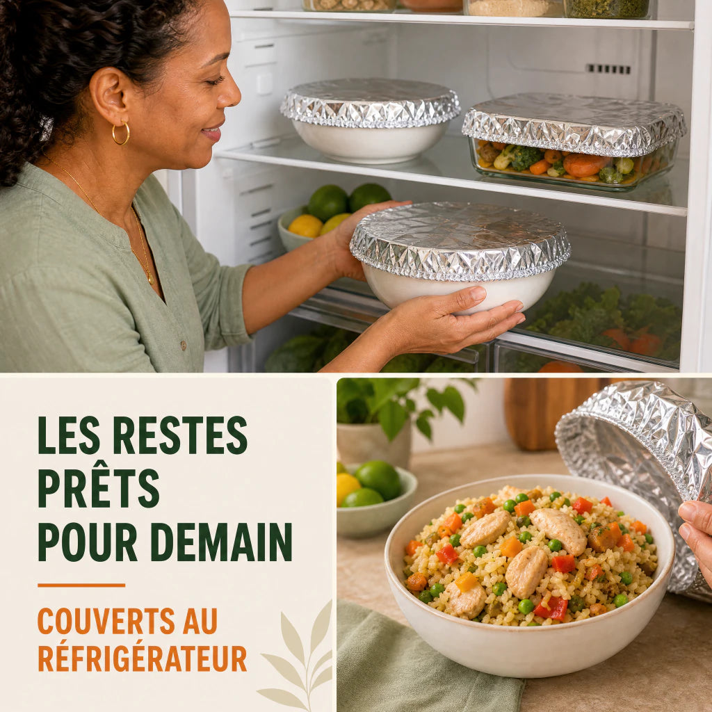 Restes couverts au réfrigérateur avec un couvre-plat FreshCover