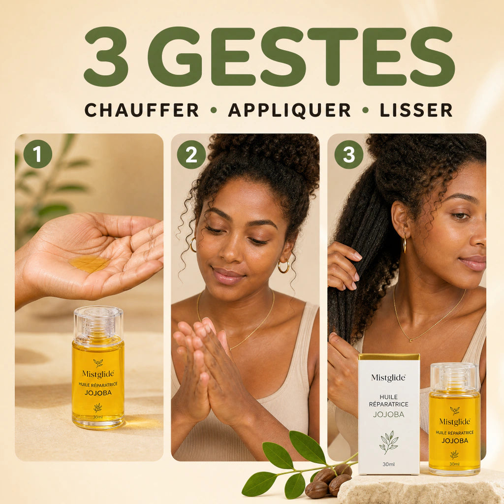 Routine 3 gestes avec Mistglide Jojoba Repair Oil