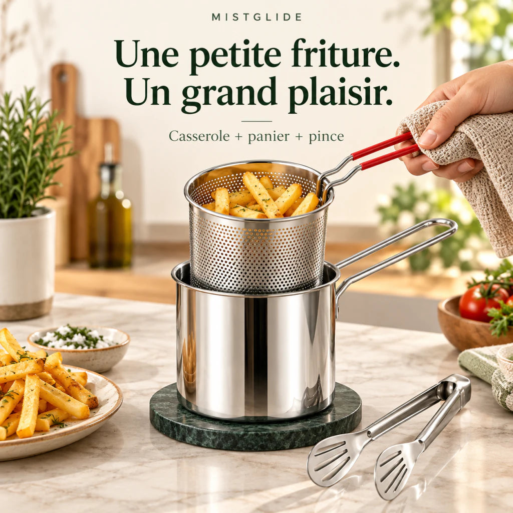 Kit Mini Friture Mistglide avec casserole, panier amovible et pince