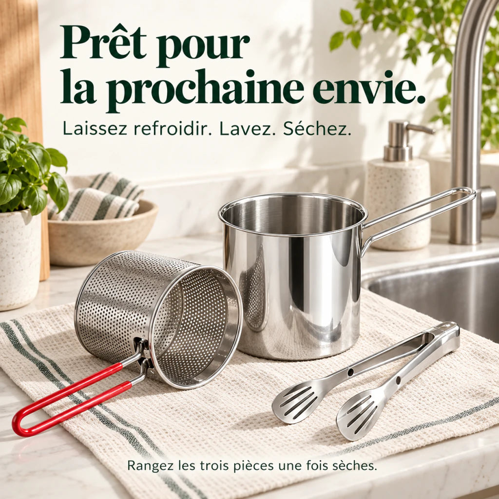 Les trois pièces vides et sèches après nettoyage