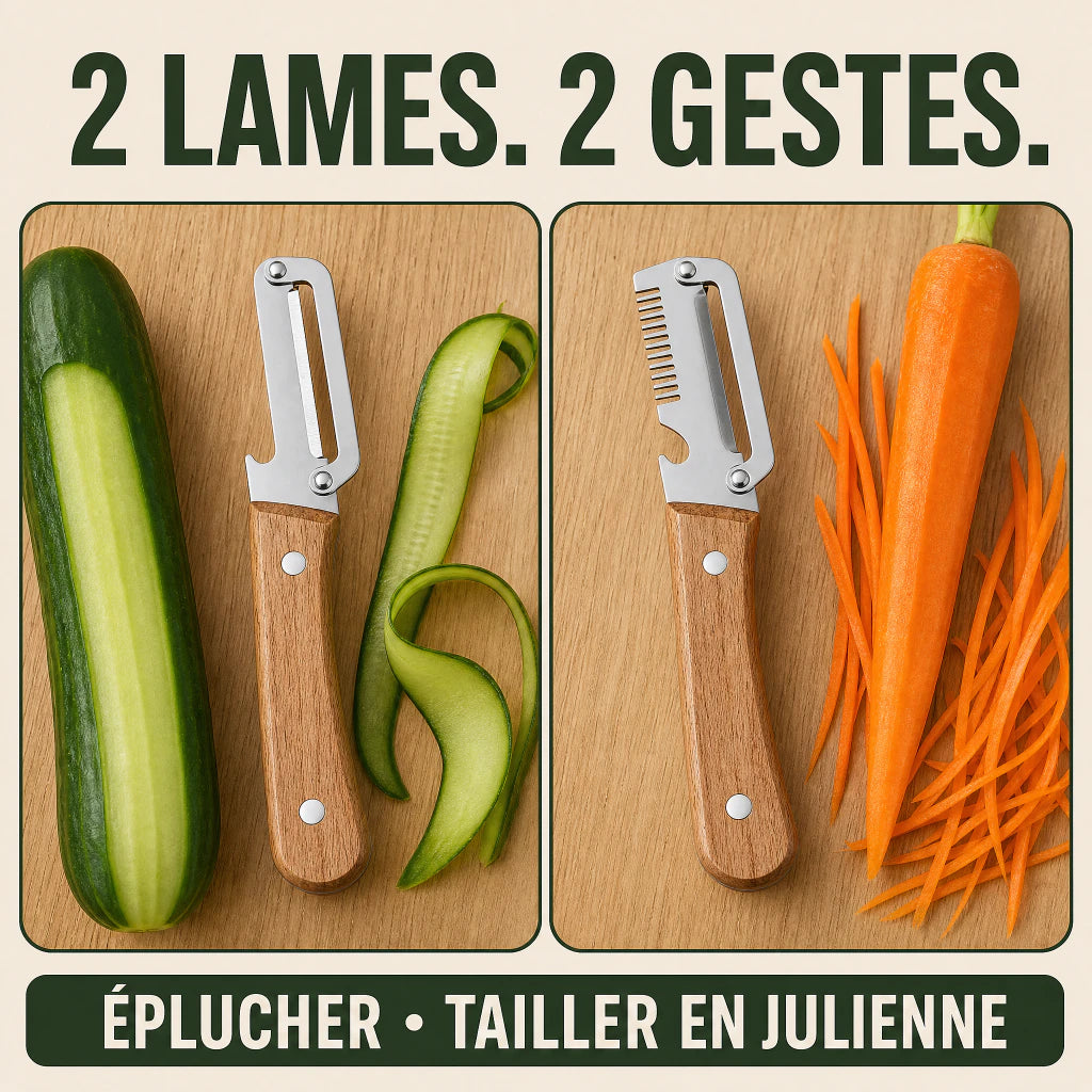 Deux lames Mistglide pour éplucher et tailler les légumes en julienne