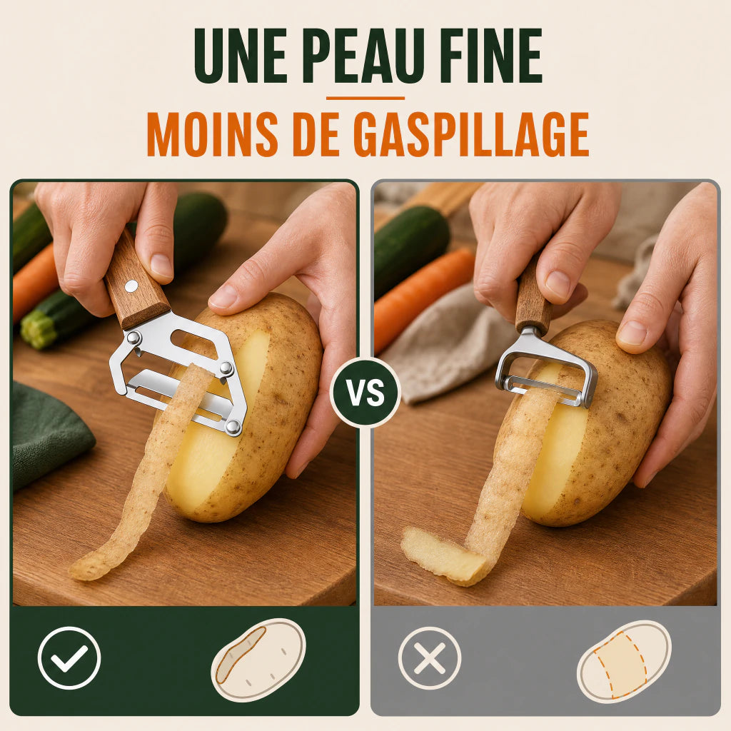 Épluchure fine pour conserver davantage de chair du légume