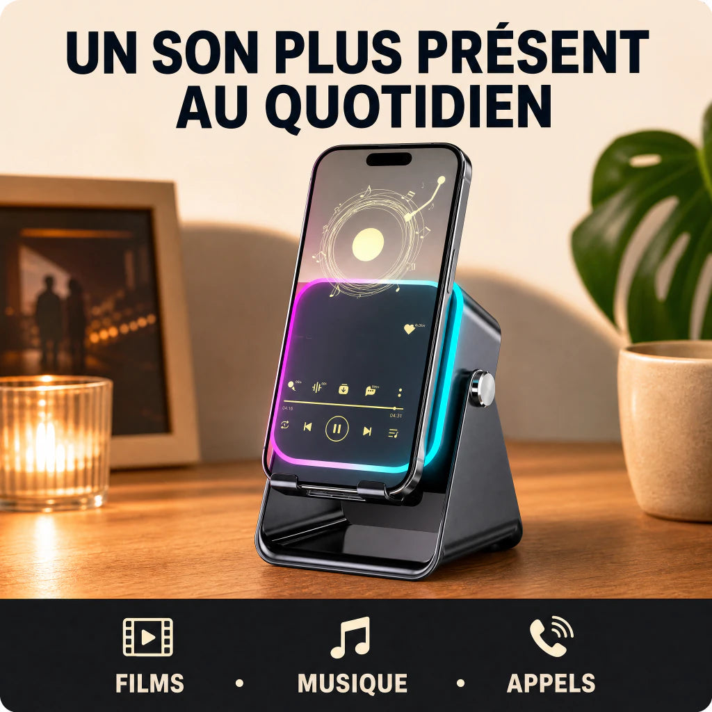 Téléphone seul comparé au son amplifié par PulseDock