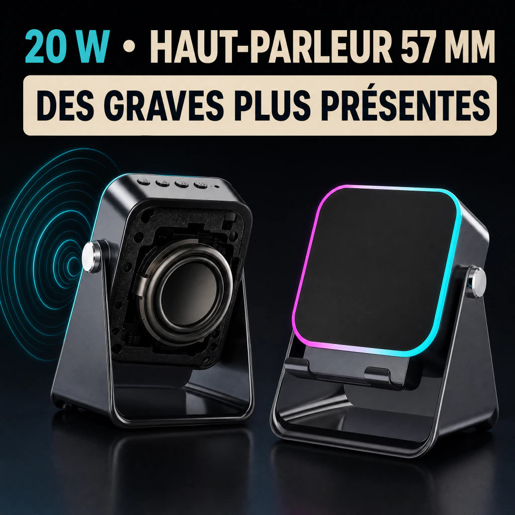 Enceinte PulseDock annoncée à 20 W avec haut-parleur de 57 mm