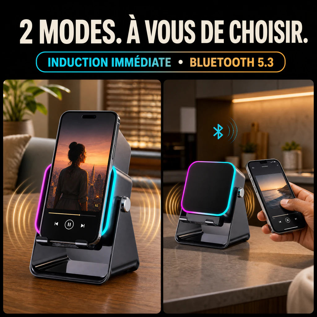 Deux modes PulseDock par induction immédiate et Bluetooth 5.3