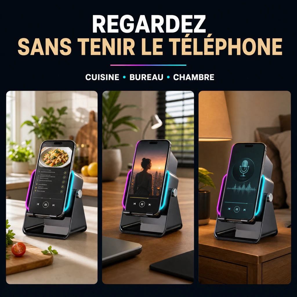 PulseDock utilisé en cuisine au bureau et dans la chambre