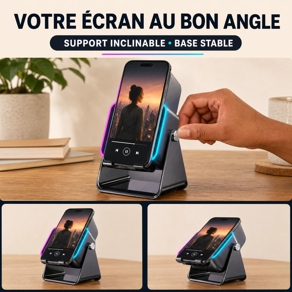Support PulseDock inclinable avec base stable