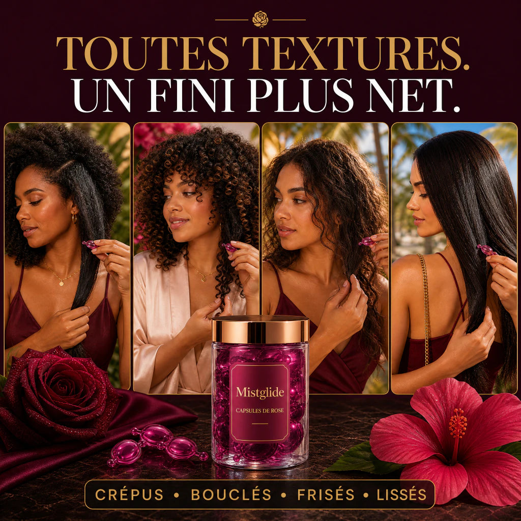 Sérum de finition Mistglide pour cheveux crépus bouclés frisés et lissés