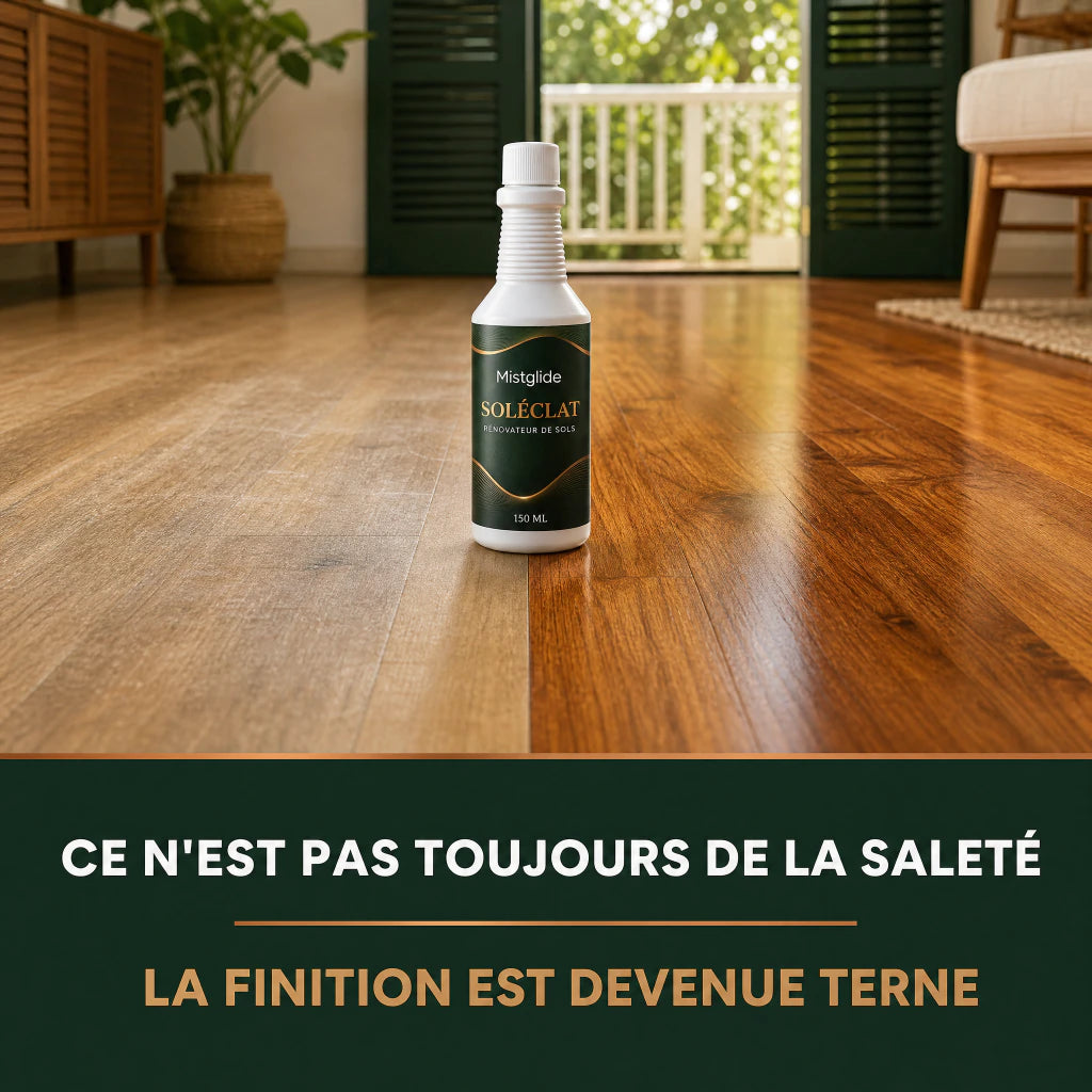 Différence entre un sol propre terne et une finition ravivée