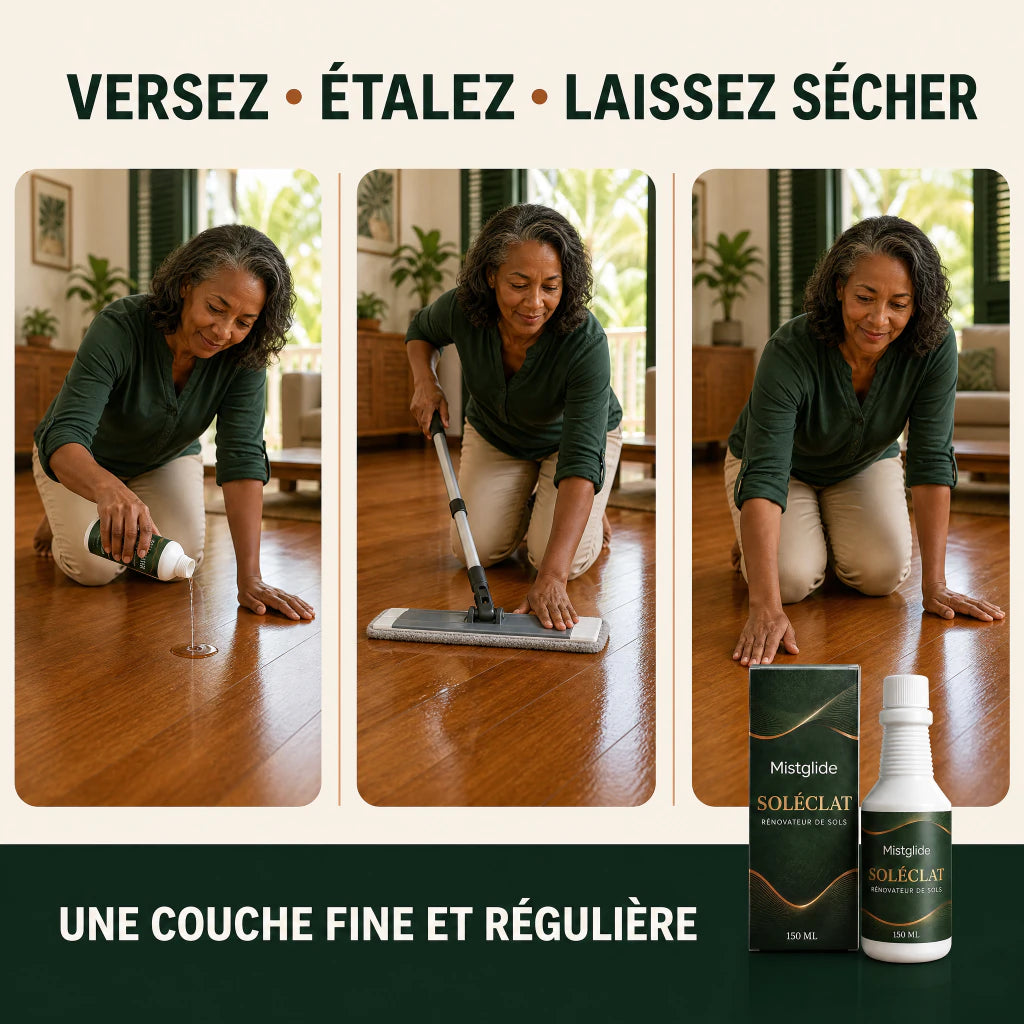 Application de SolÉclat en couche fine avec un pad microfibre