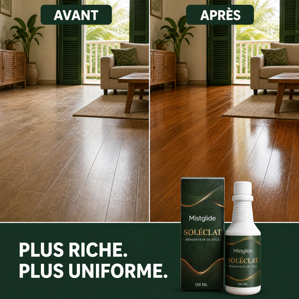 Avant et après crédible sur le même parquet fini