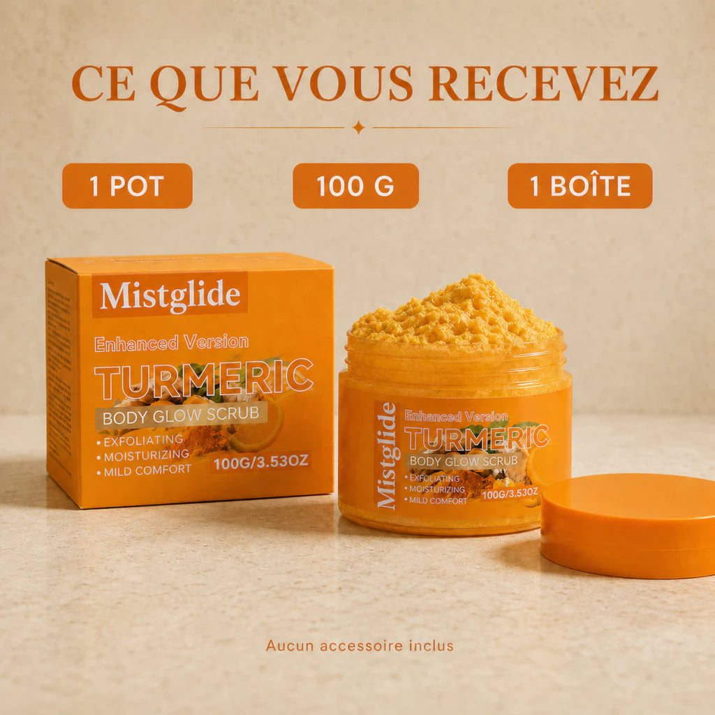Contenu présenté avec un pot de gommage corporel de 100 g