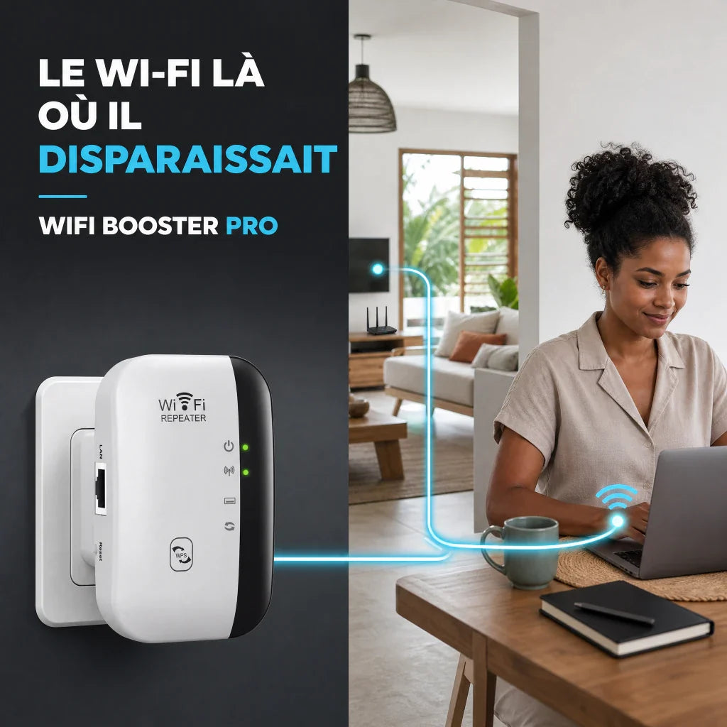 WiFi Booster Pro rapproche le signal d'une pièce difficile à couvrir