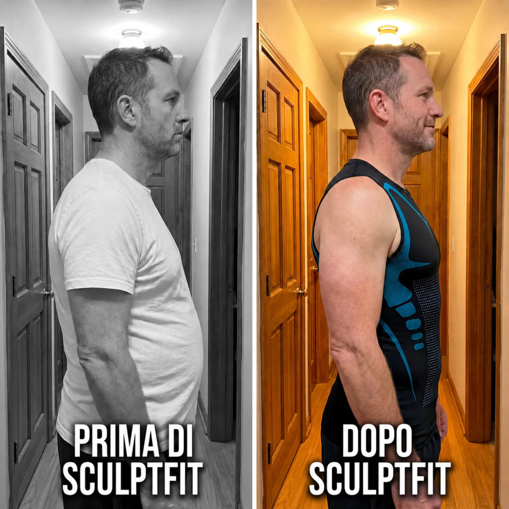 Prima e dopo di profilo con Mistglide SculptFit