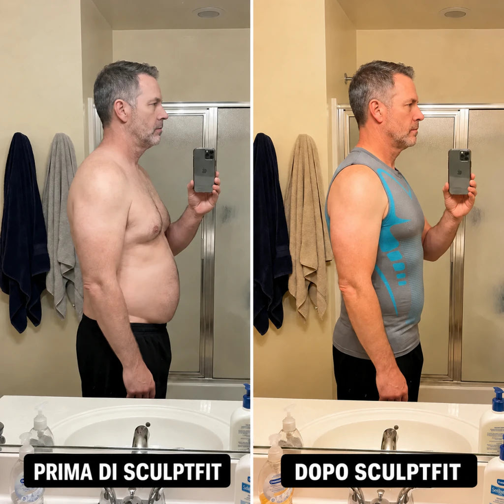 Prima e dopo in bagno con Mistglide SculptFit