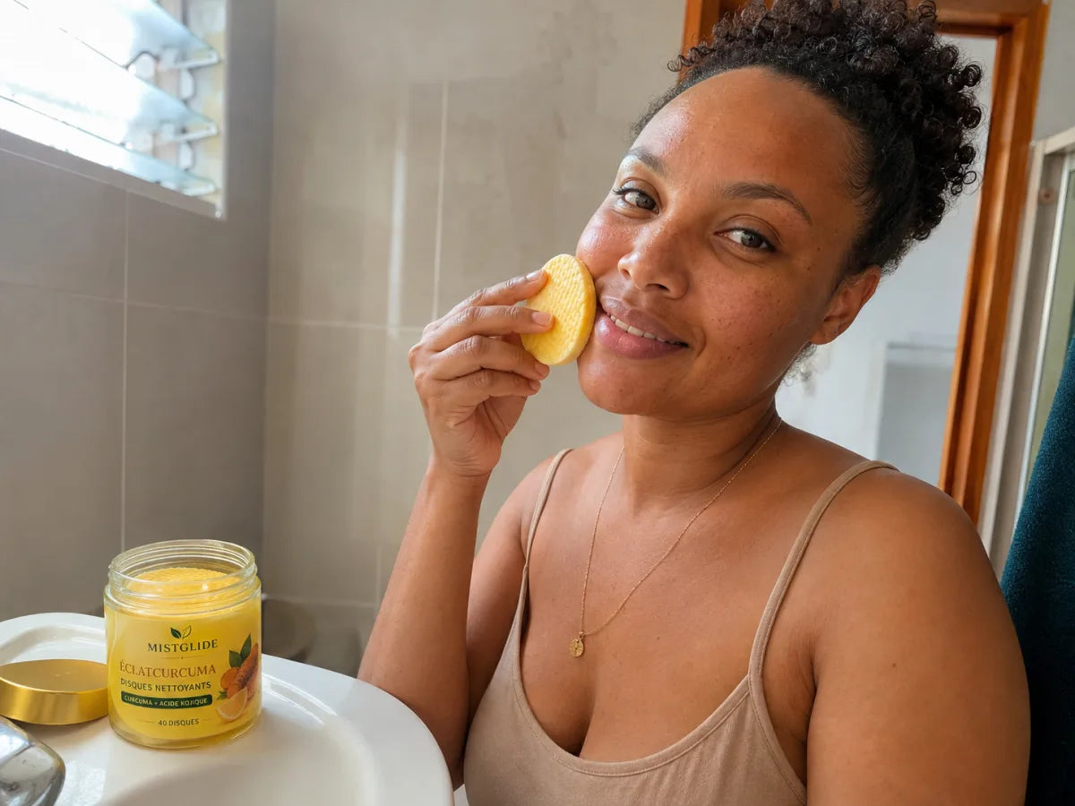 Mélissa utilise un disque du pot ÉclatCurcuma