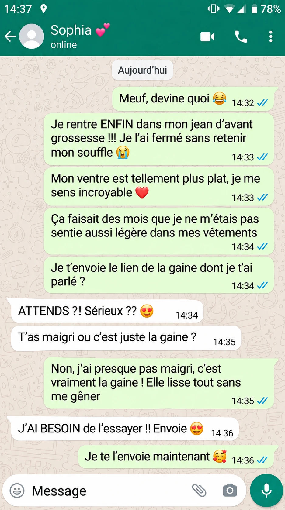 Conversation en français entre deux amies au sujet de SilhouetteX
