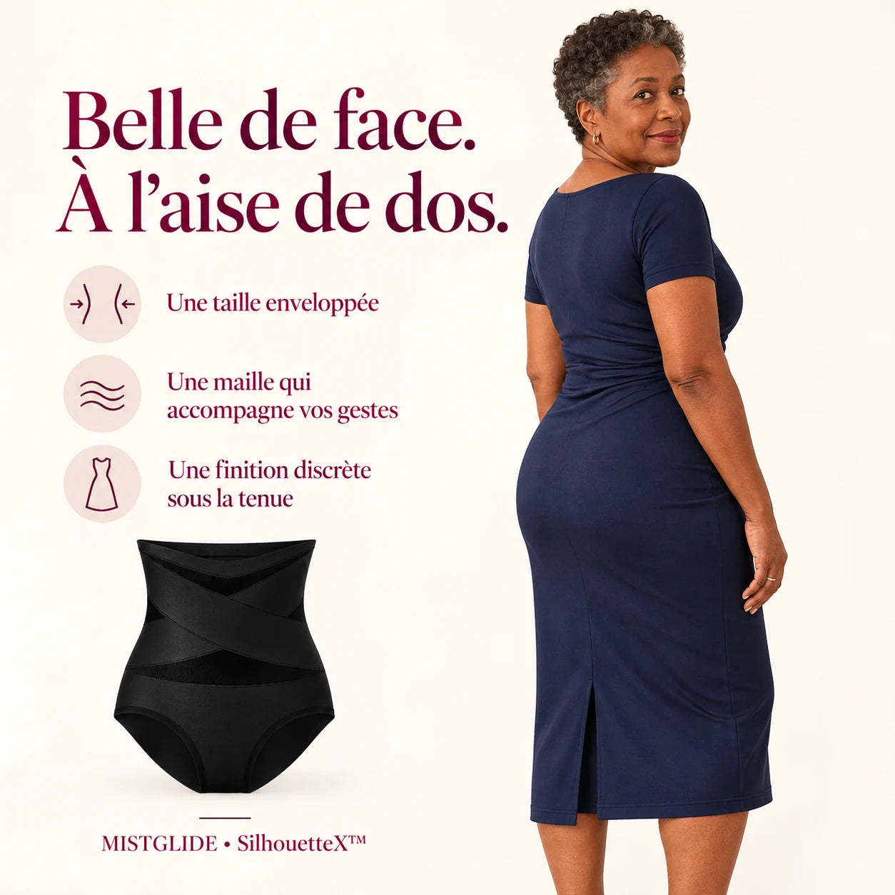 Le tombé de la tenue vu de dos